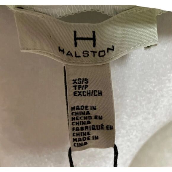 H By Halston Striated Skies Lime Green Poncho Blouse Womens Designer Top XS NWT - Picture 9 of 10